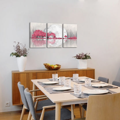 Triptych mountains and rivers modern canvas wall art