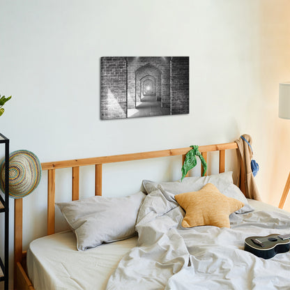 Black and white corridor endless canvas print art wall decor