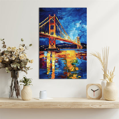 Abstract Golden Gate Bridge At Night