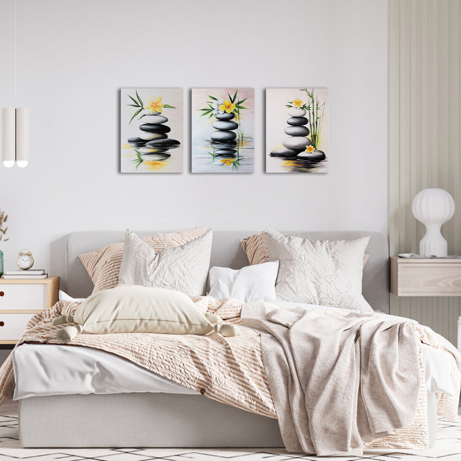 Zen-Like Tranquility Stones Water Bloom