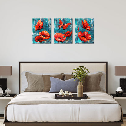 Red Butterfly Poppy Blossoms