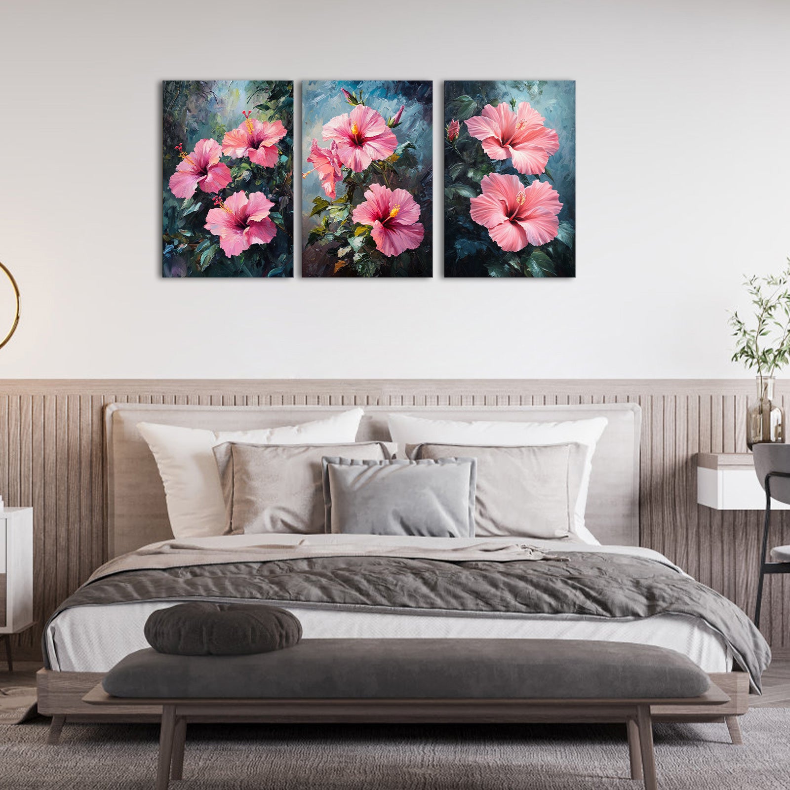 Pink Hibiscus Blooming Flowers
