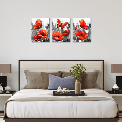 Red Butterfly Poppy Blossoms