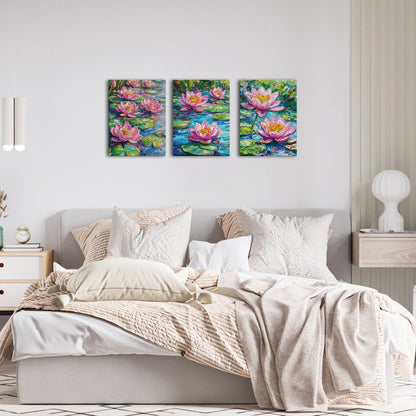 Pink Water Lilies On Pond