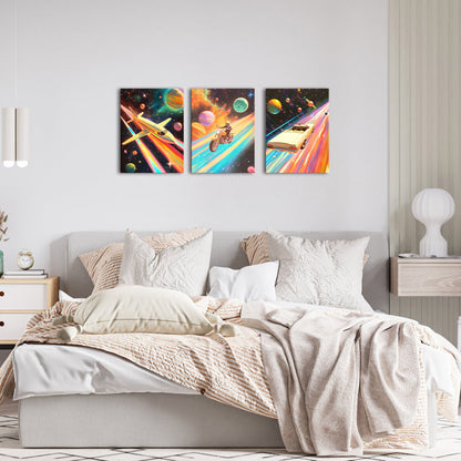 Vehicles Soaring Through Space