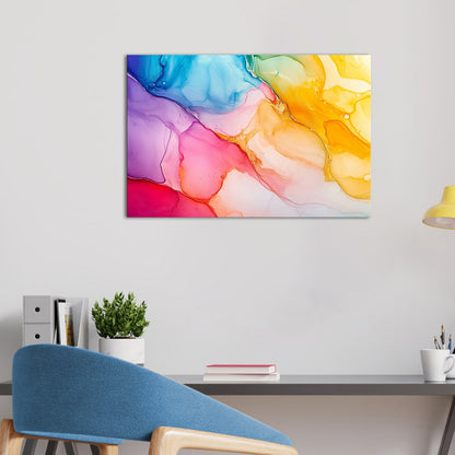 Abstract Colorful Fluid Strokes