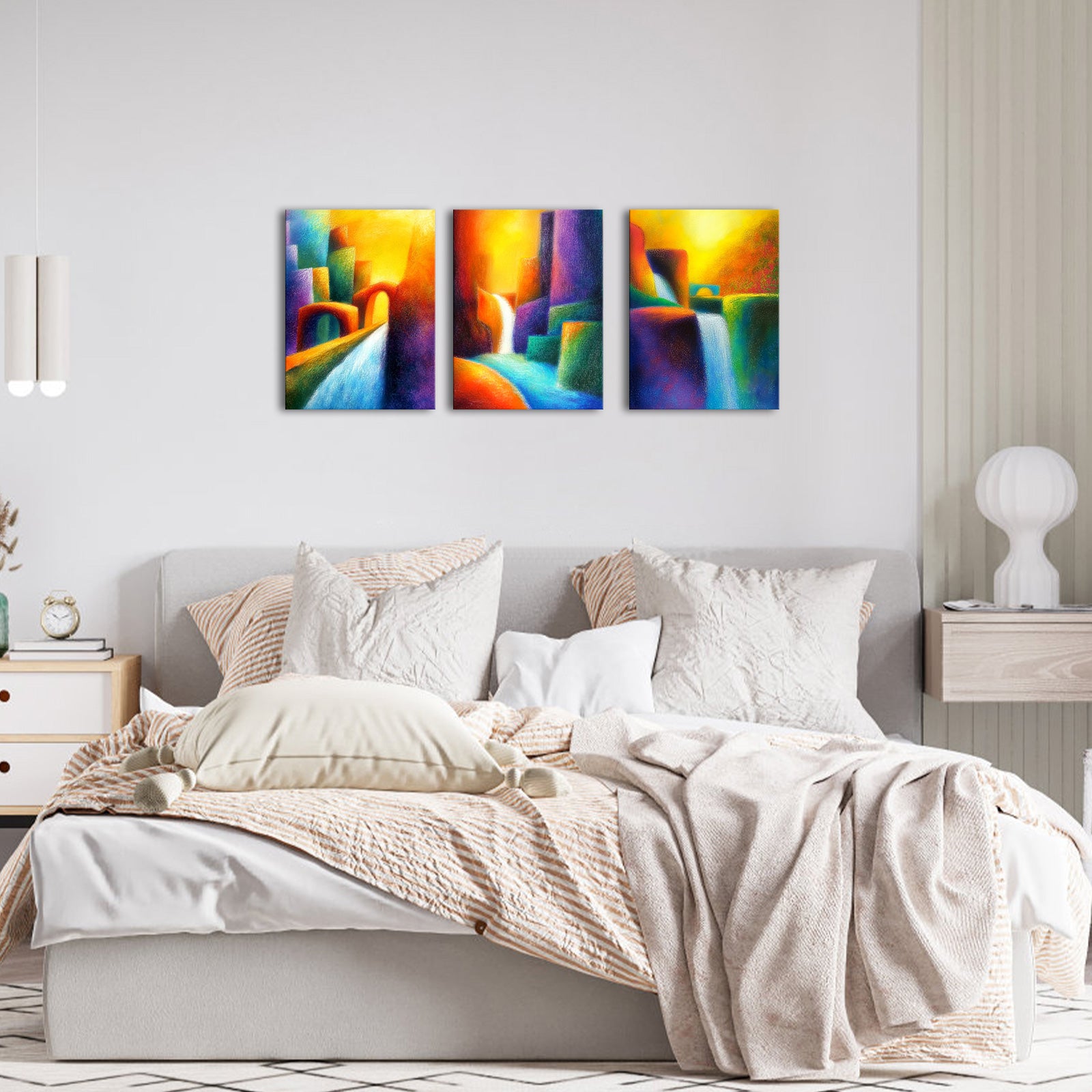 Abstract Colorful Waterfall Landscape