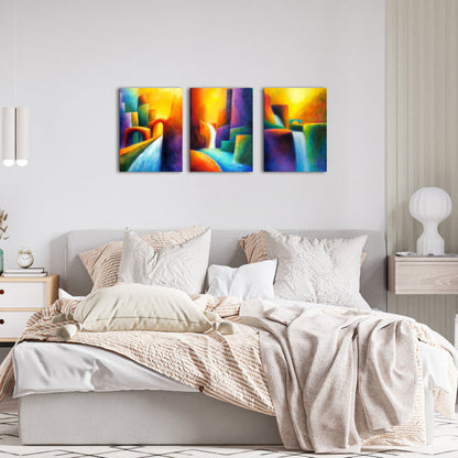 Abstract Colorful Waterfall Landscape