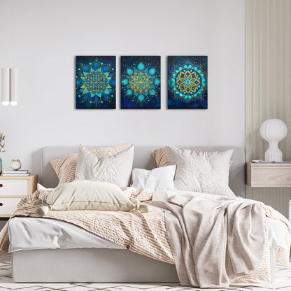 Turquoise Flower-Like Patterns