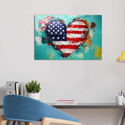 Heart-Shaped American Flag