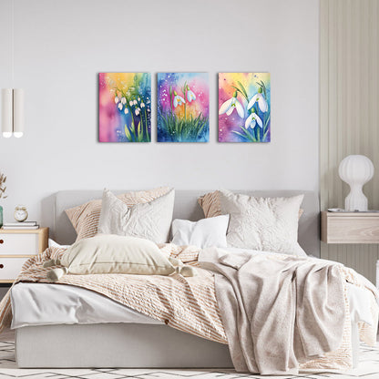 Snowdrops On Colorful Background