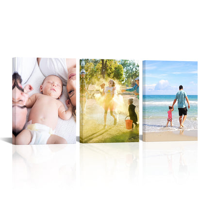 Custom 3-photo collage canvas wall art