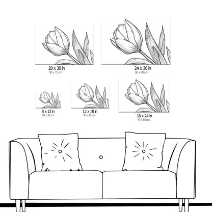 Black and white corridor endless canvas print art wall decor