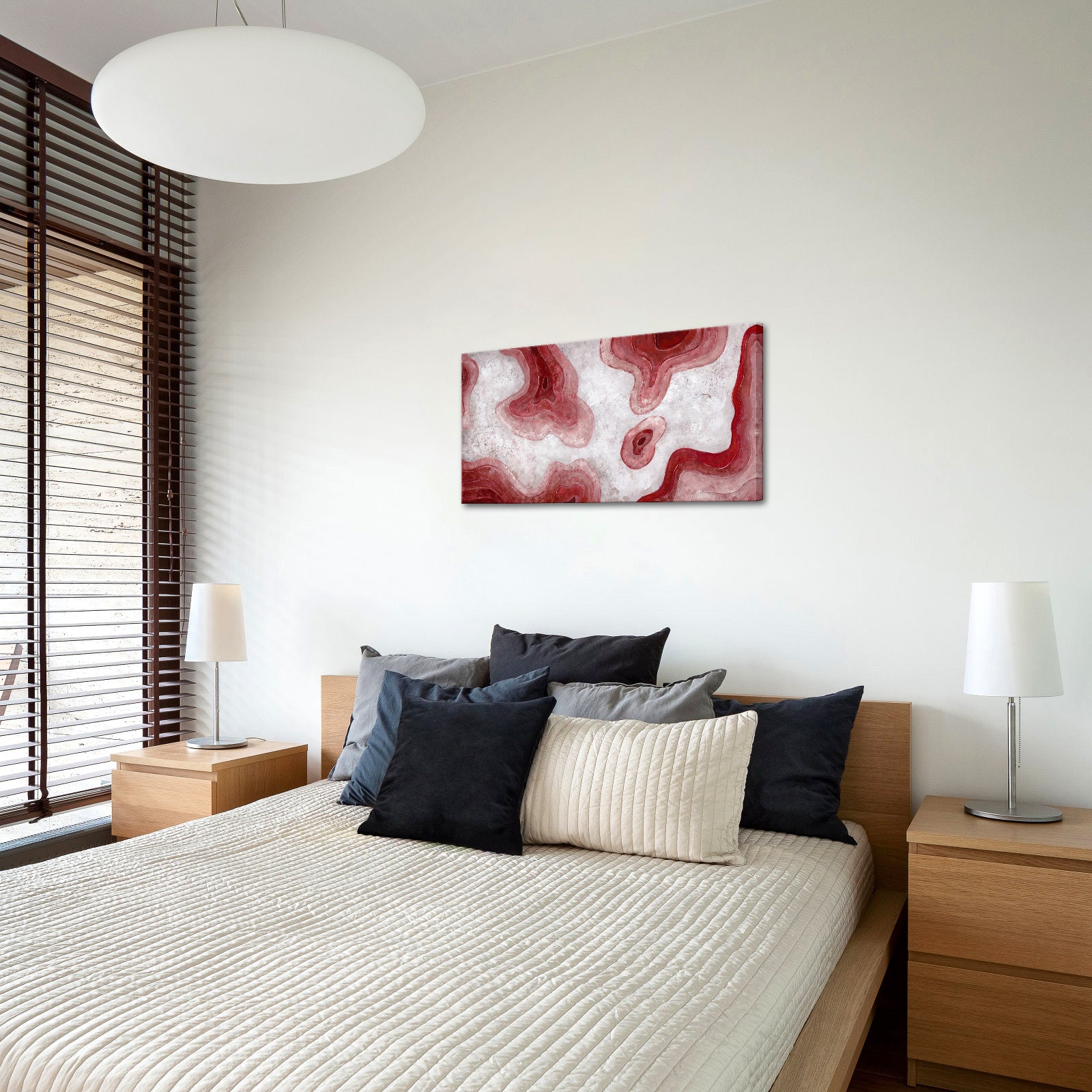 red abstract canvas wall art