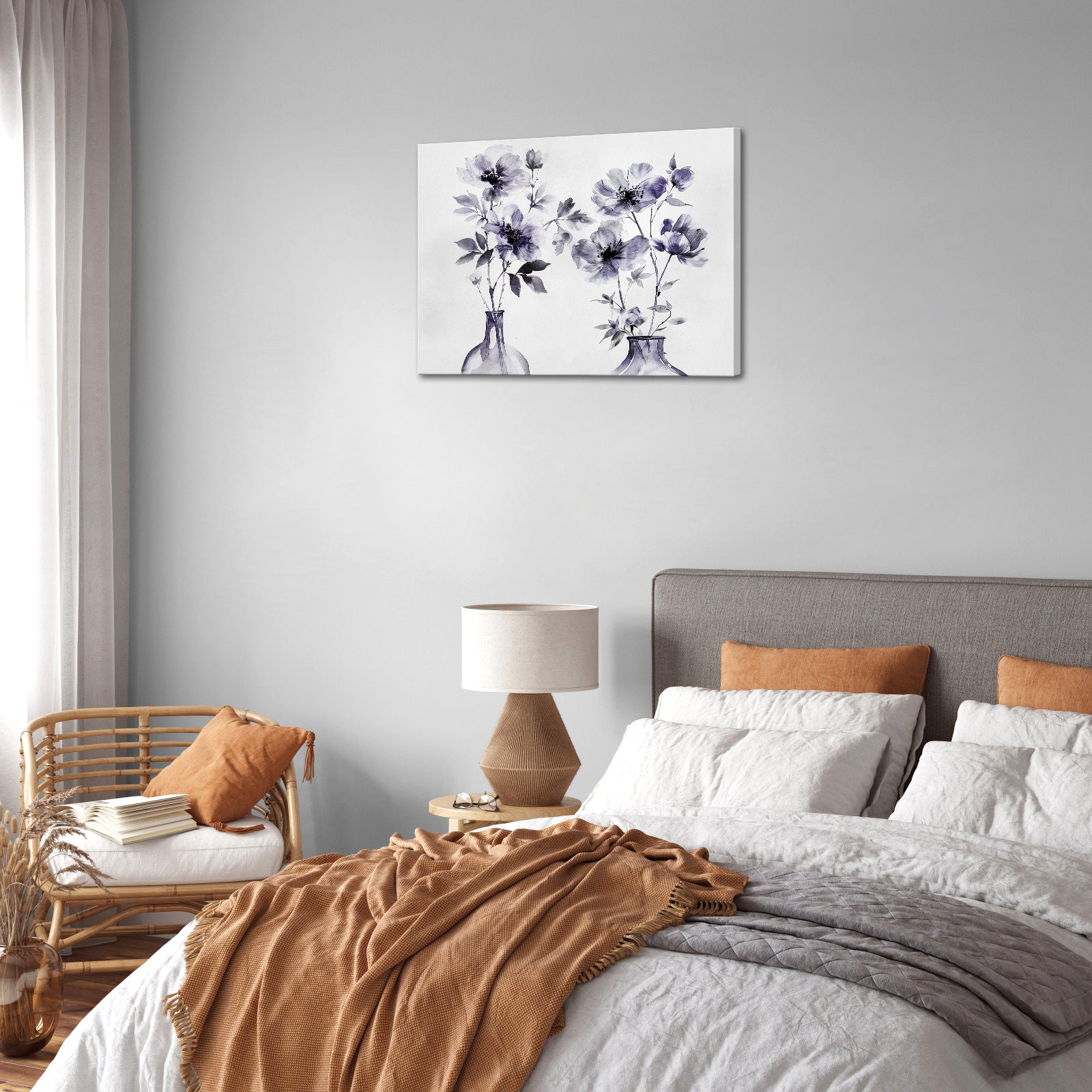 purple flower canvas wall art