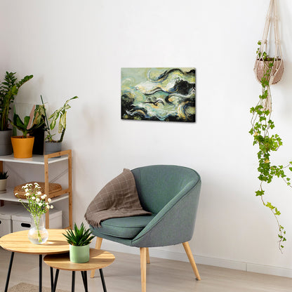 Abstract Clouds Green Background Wall Decorative Painting Canvas Art
