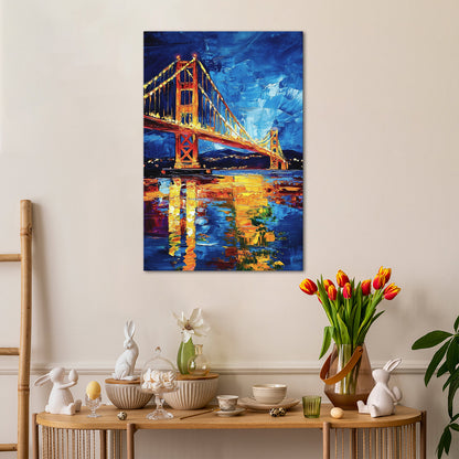 Abstract Golden Gate Bridge At Night