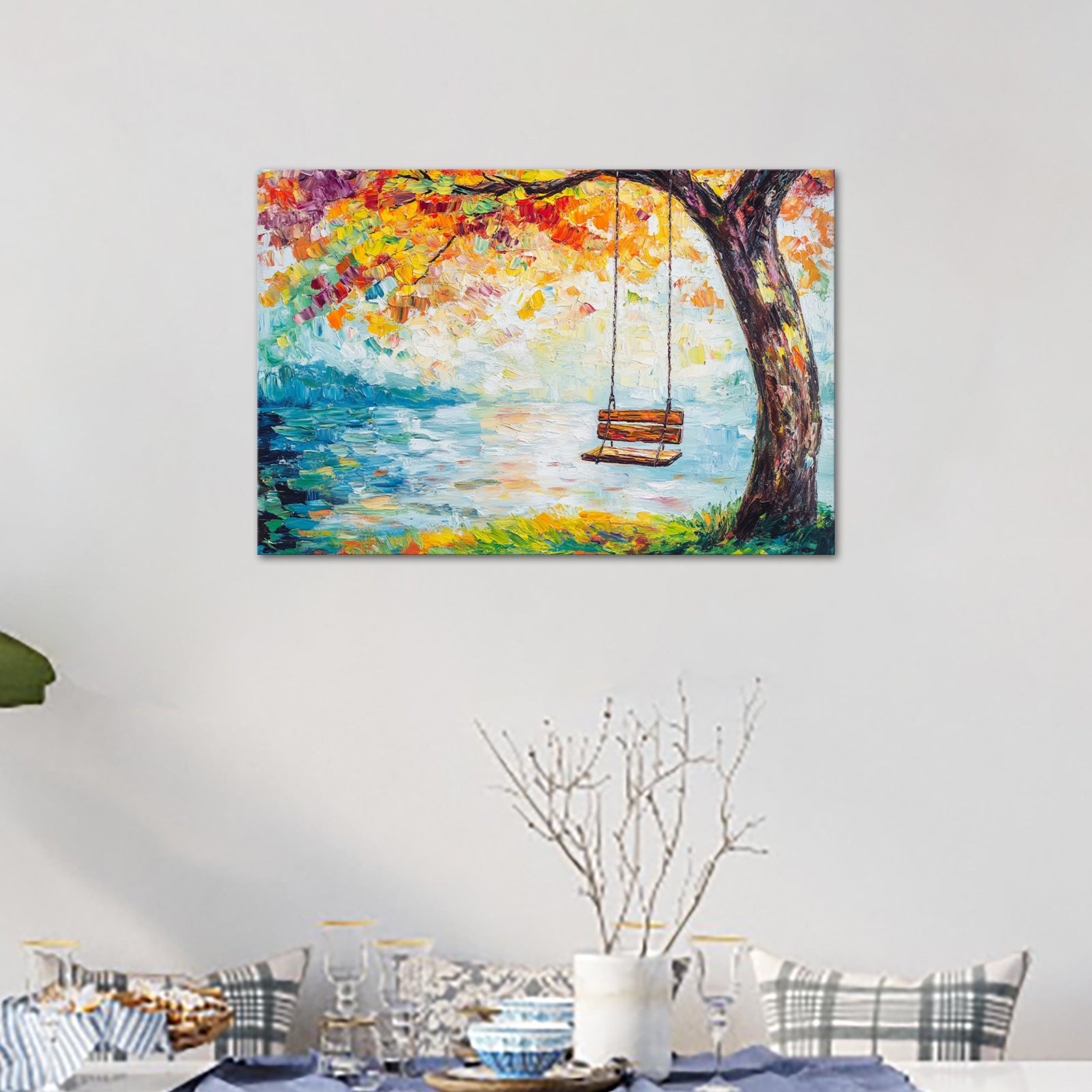 Swing By The Lake In Autumn