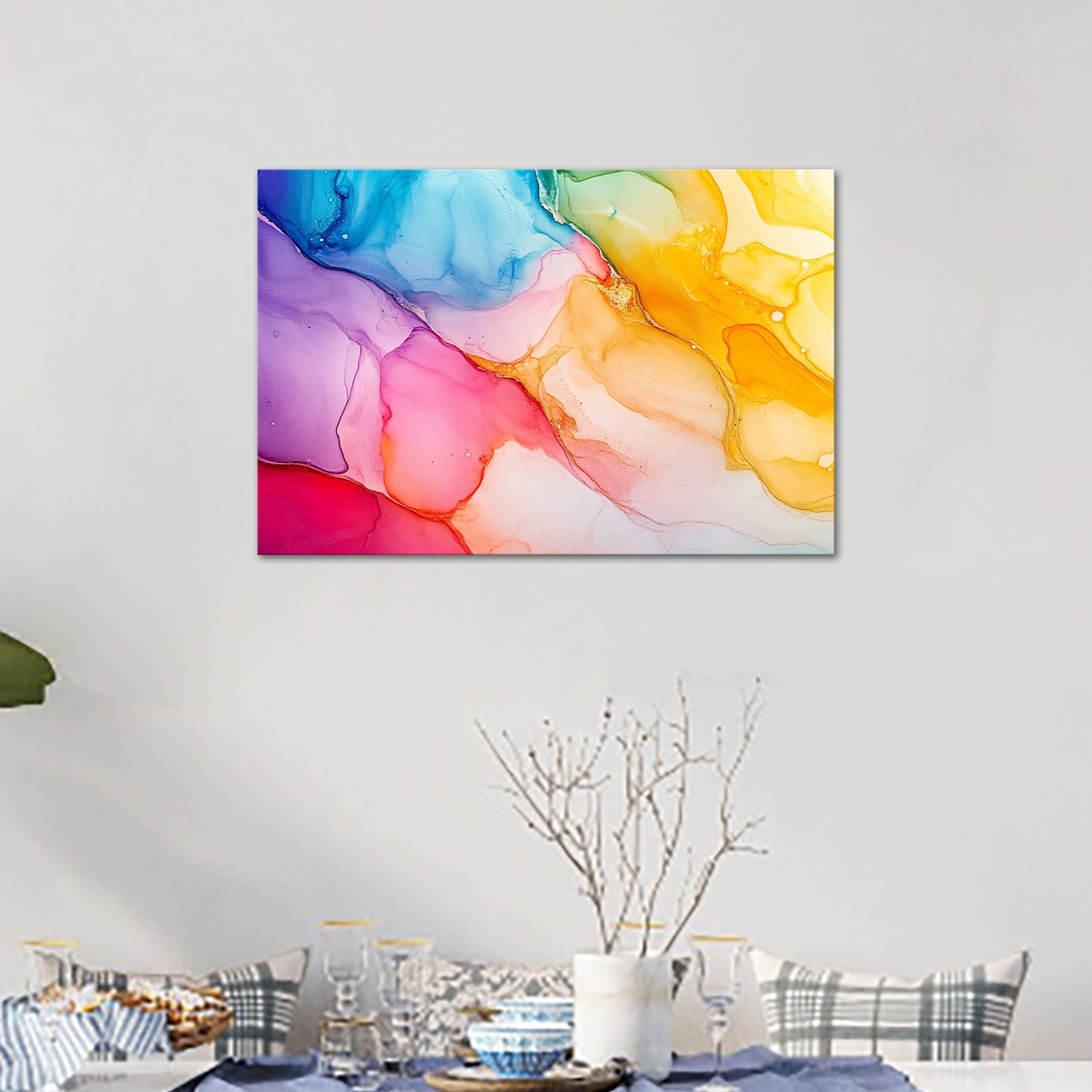 Abstract Colorful Fluid Strokes