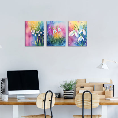 Snowdrops On Colorful Background