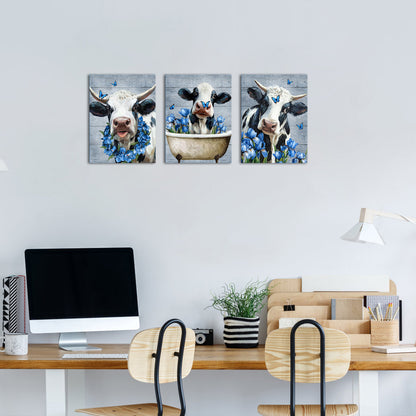 Whimsical Black And White Cow