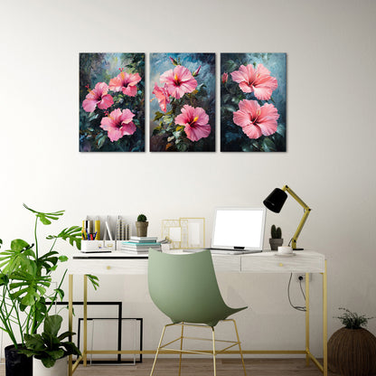 Pink Hibiscus Blooming Flowers