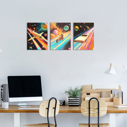 Vehicles Soaring Through Space