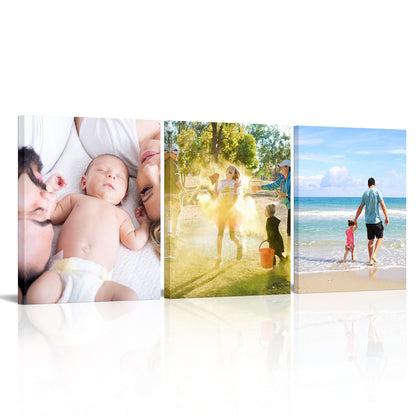 Custom 3-photo collage canvas wall art