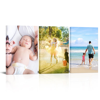 Custom 3-photo collage canvas wall art