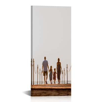 Frameless family photo canvas print