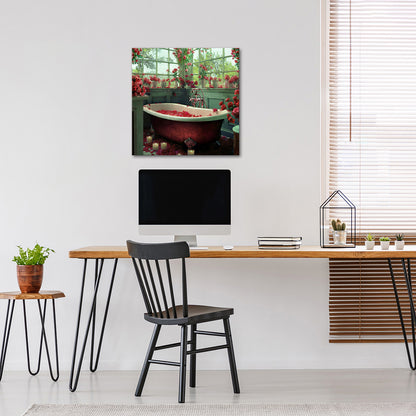 Suitable for bathroom square wall canvas decoration