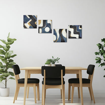 Geometric Shapes Flowing Lines