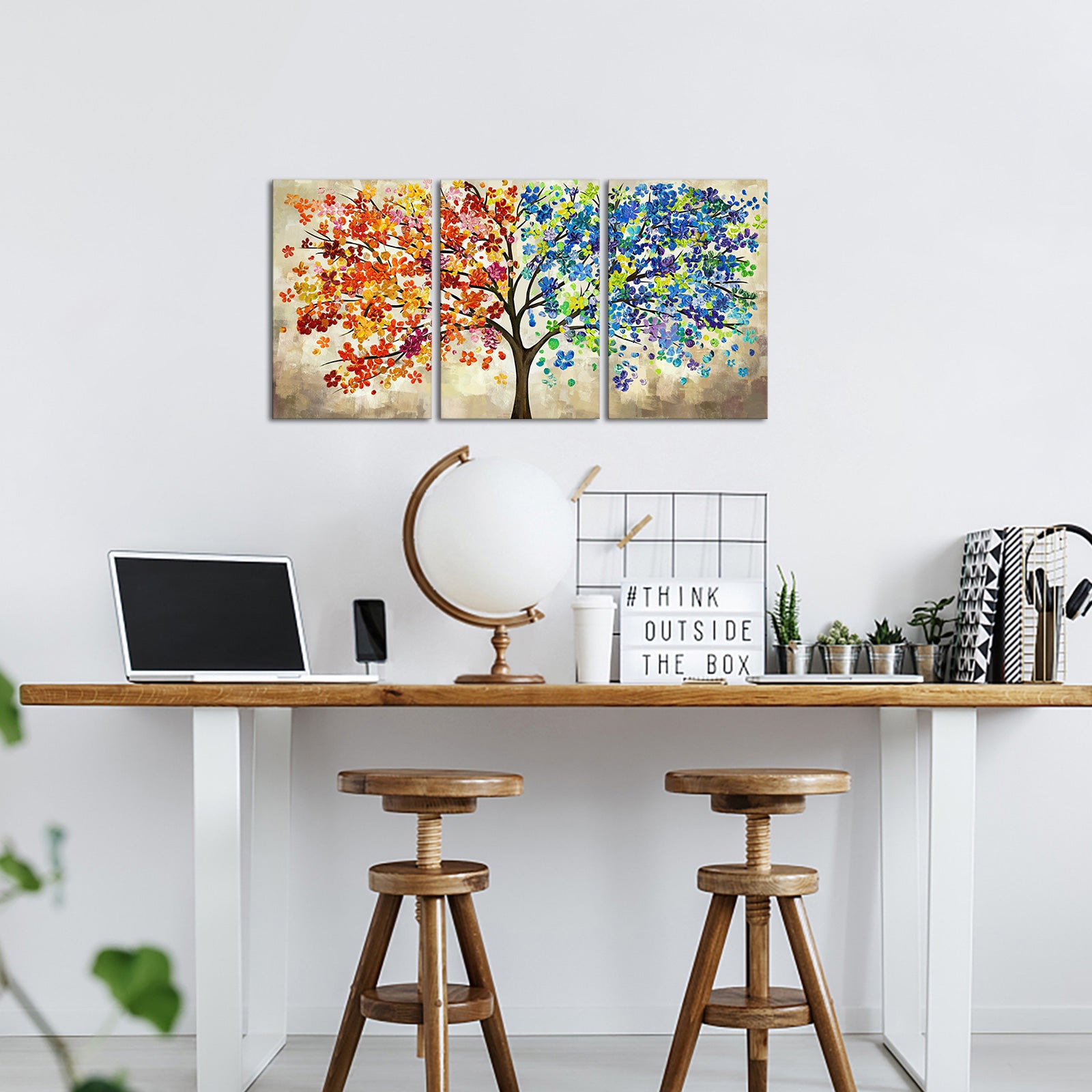 Triptych Two-color Tree of Life Gallery Art Print