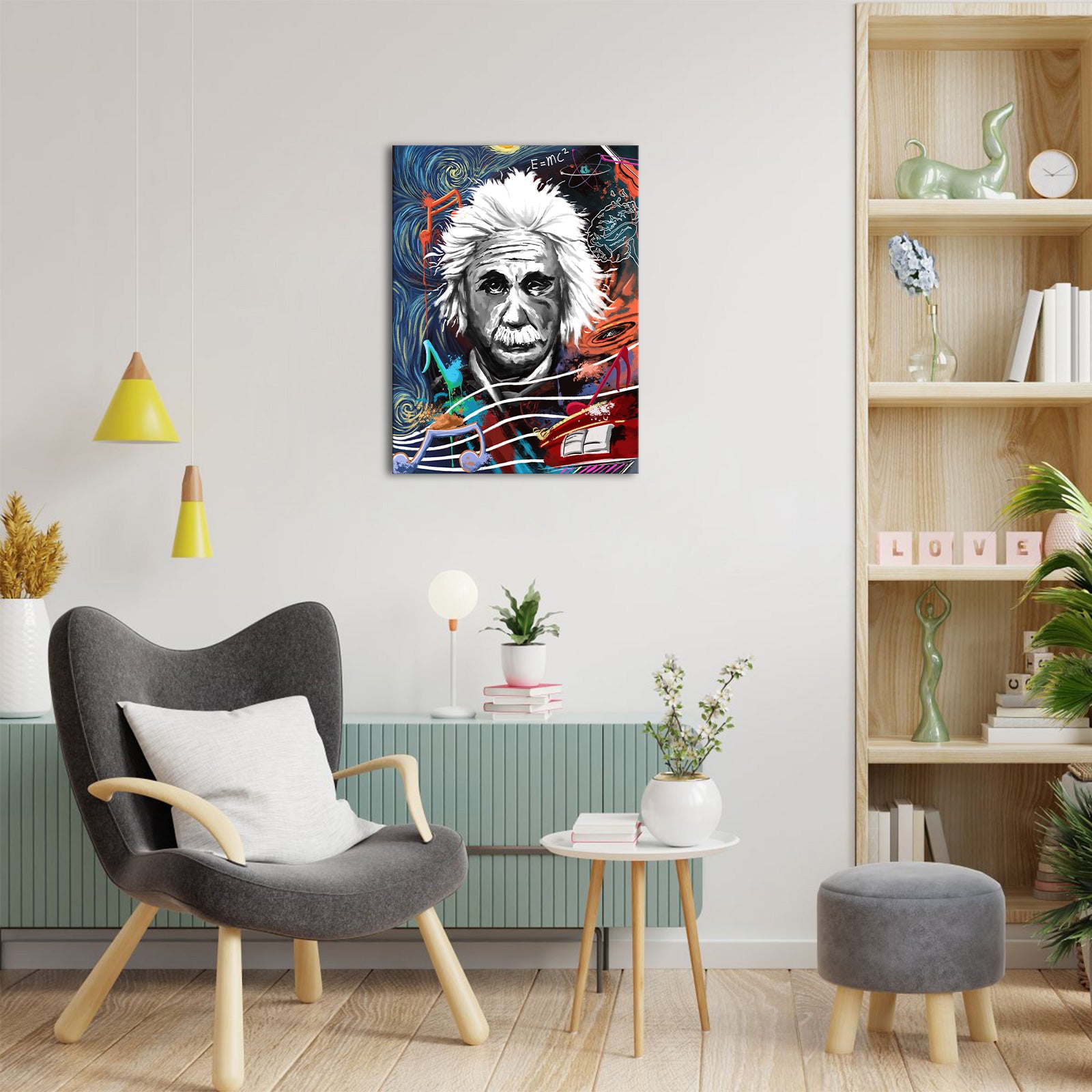 Scientist Albert Einstein personalized picture to canvas wall art