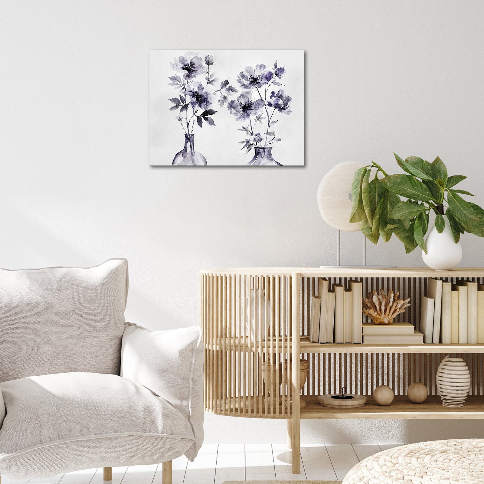 purple flower canvas wall art