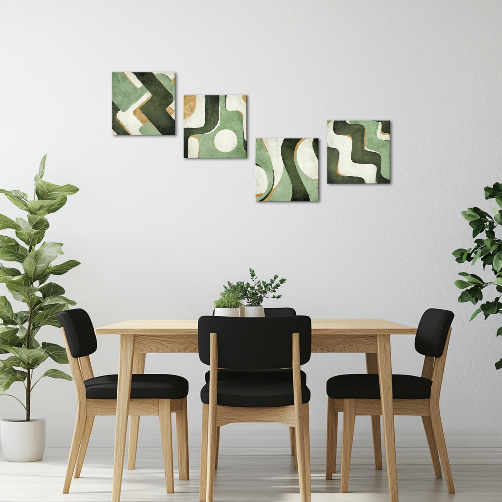 Geometric Shapes Flowing Lines