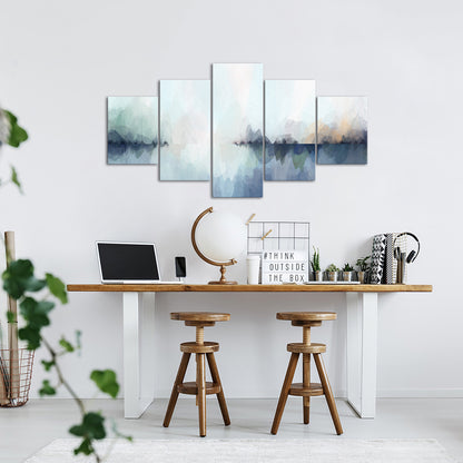 5-panel Abstract Blue Sea Surface best canvas wall art