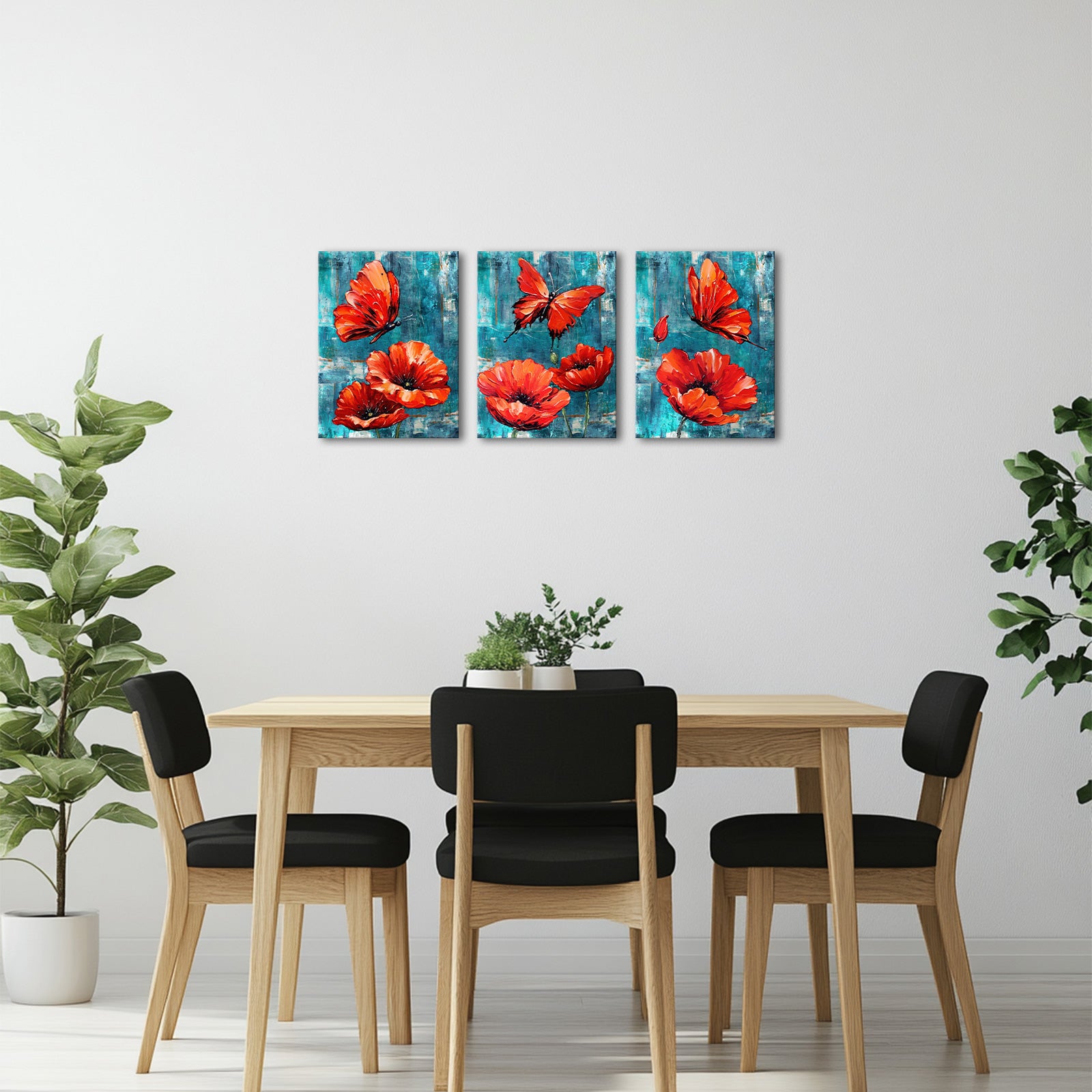 Red Butterfly Poppy Blossoms