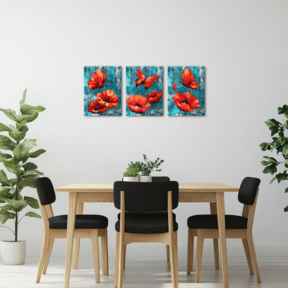 Red Butterfly Poppy Blossoms