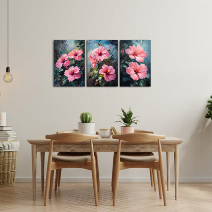 Pink Hibiscus Blooming Flowers