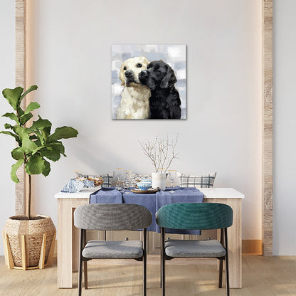 Black and white pet warm wall decoration canvas artwork