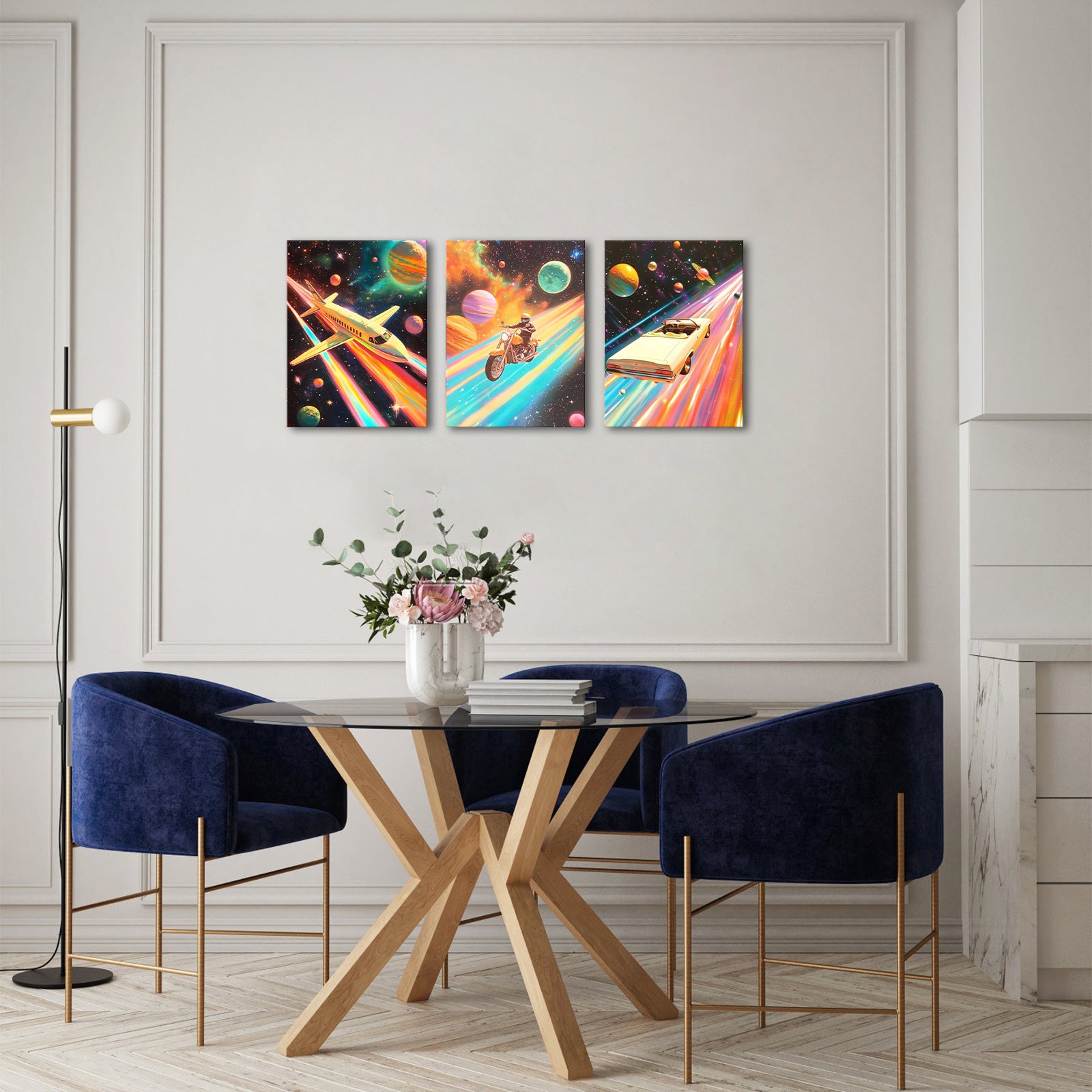 Vehicles Soaring Through Space