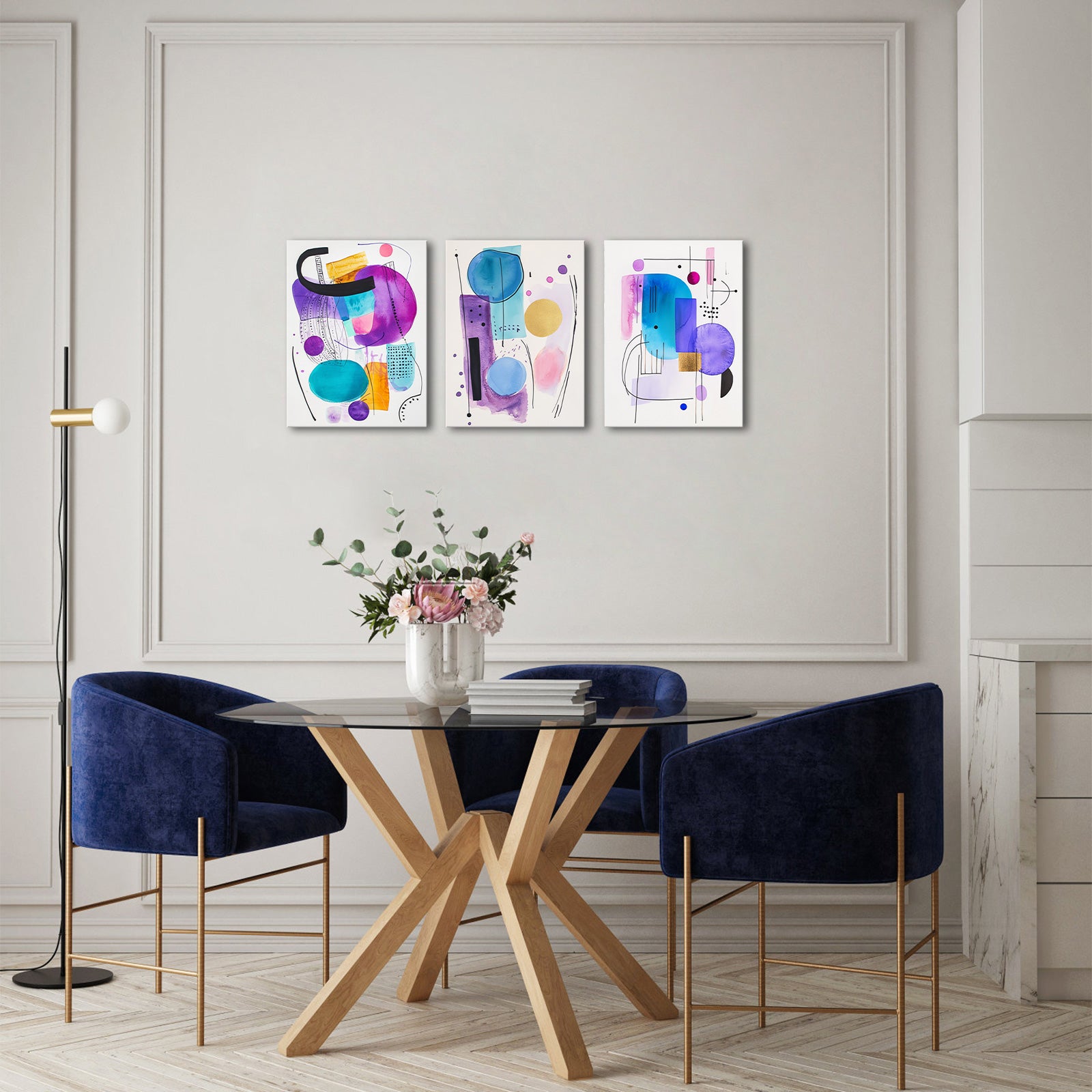 Abstract Watercolor Geometric Shapes