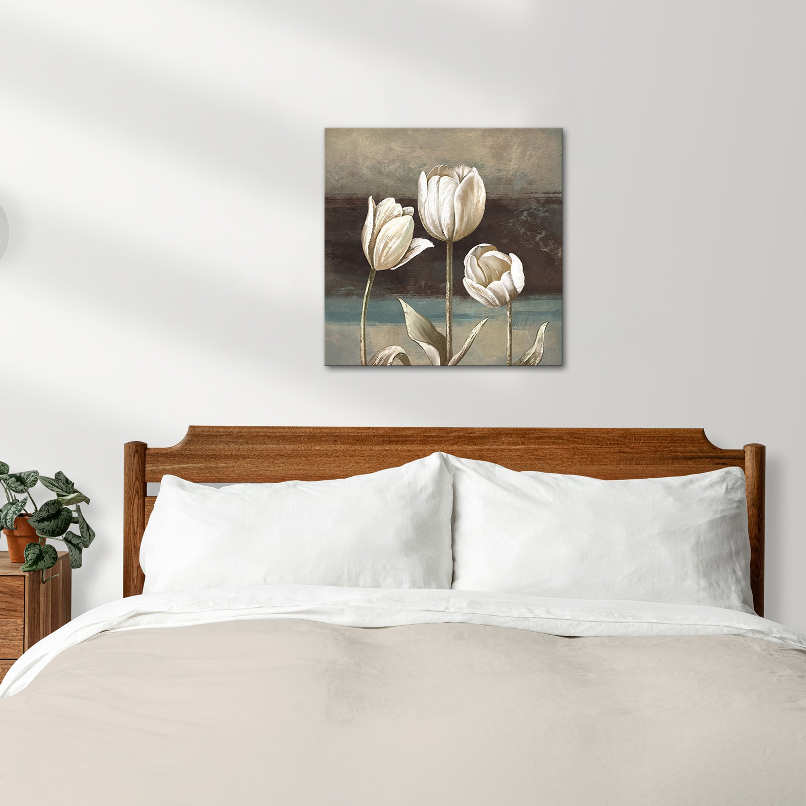 Vintage white tulips Vintage personalized three-dimensional decorative hanging wall art