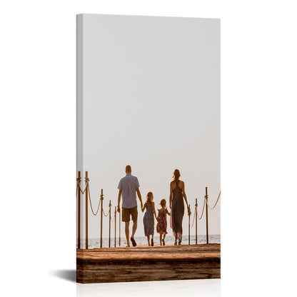 Frameless family photo canvas print
