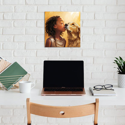 Young Girl And Loyal Dog