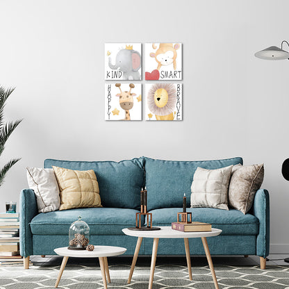 4-panel Quotes Animals Easy Canvas Print easy canvas prints