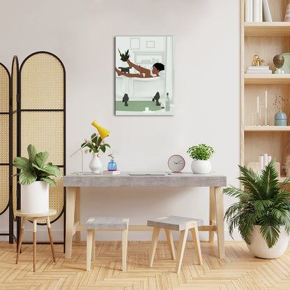 Relaxing bath bathroom decoration print painting hanging painting rental house