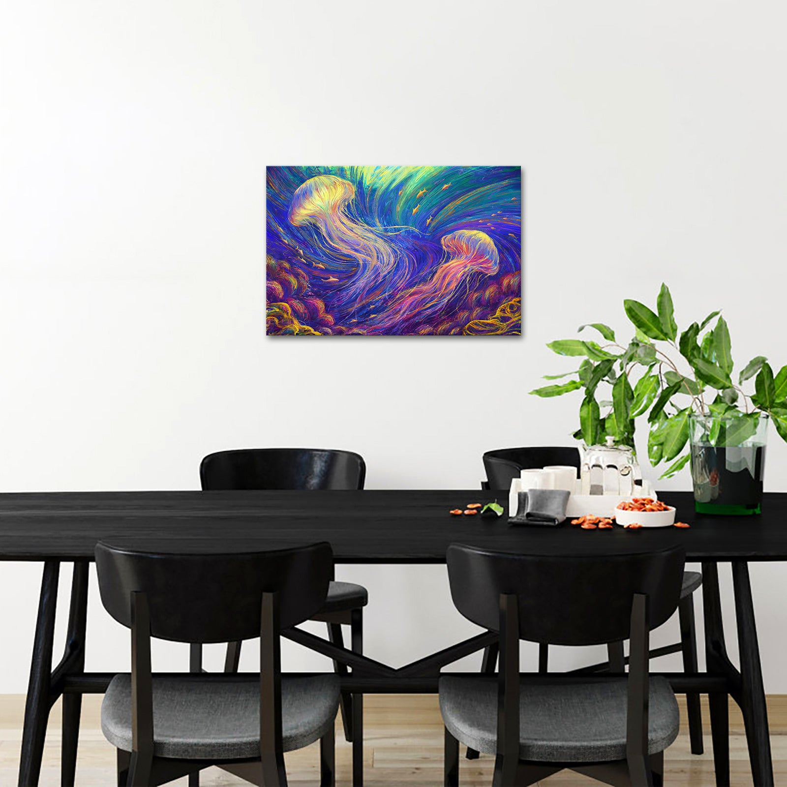 Black and white corridor endless canvas print art wall decor