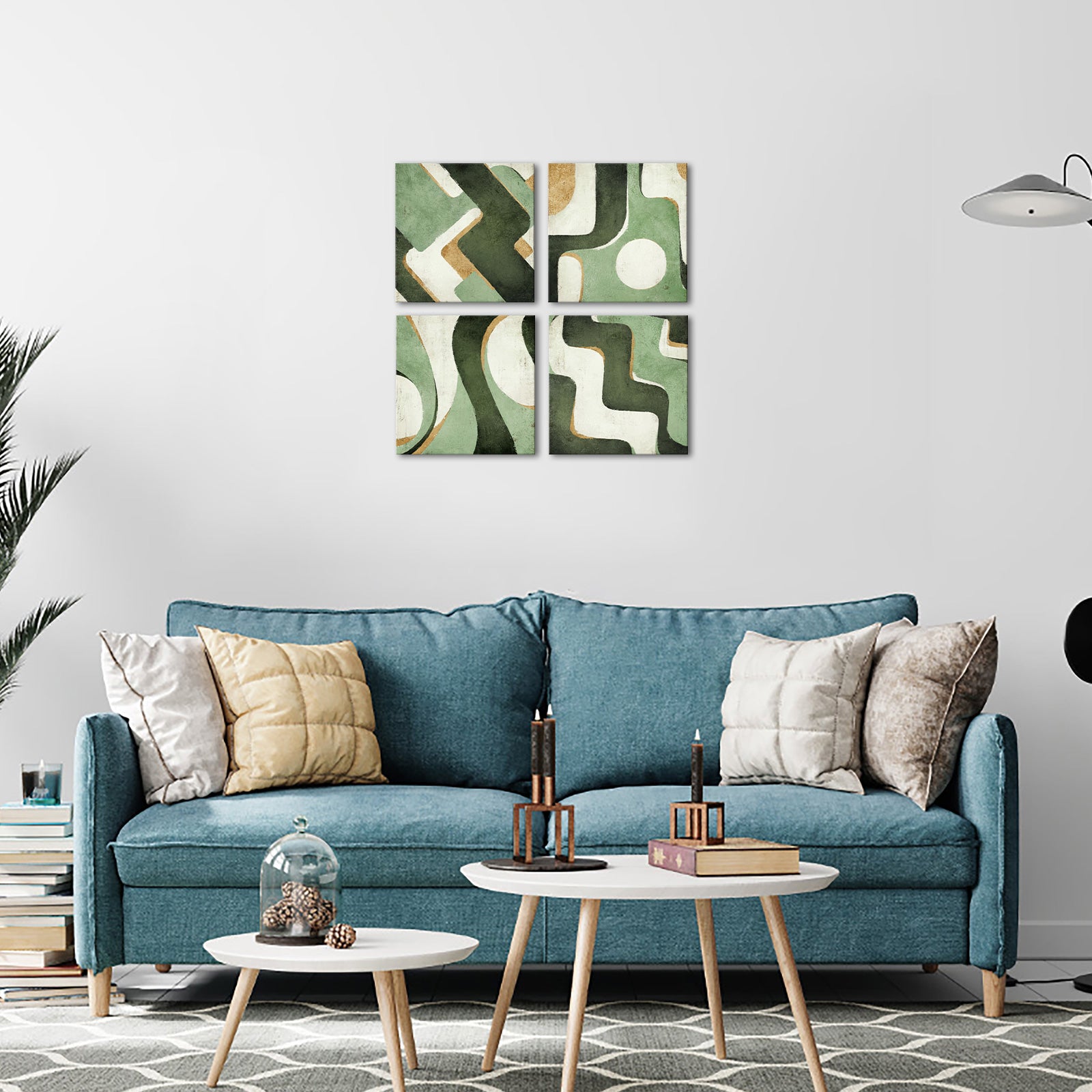 Geometric Shapes Flowing Lines